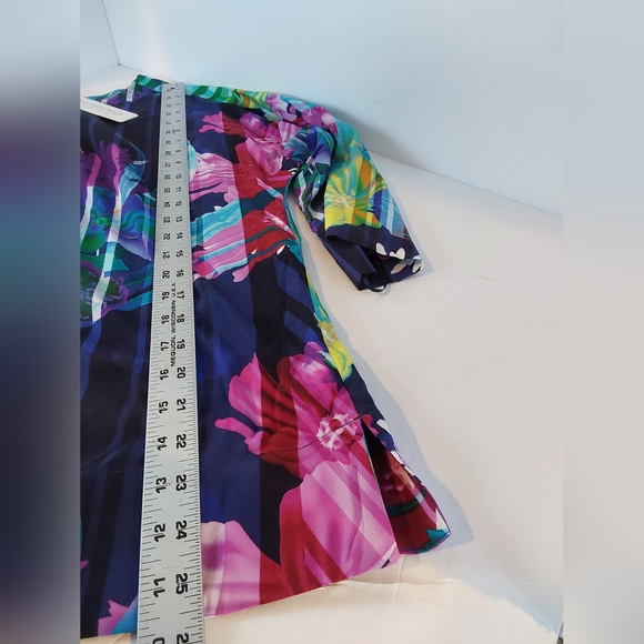 Soft Surroundings Vibrant Floral Blouse M - Picture 5 of 6